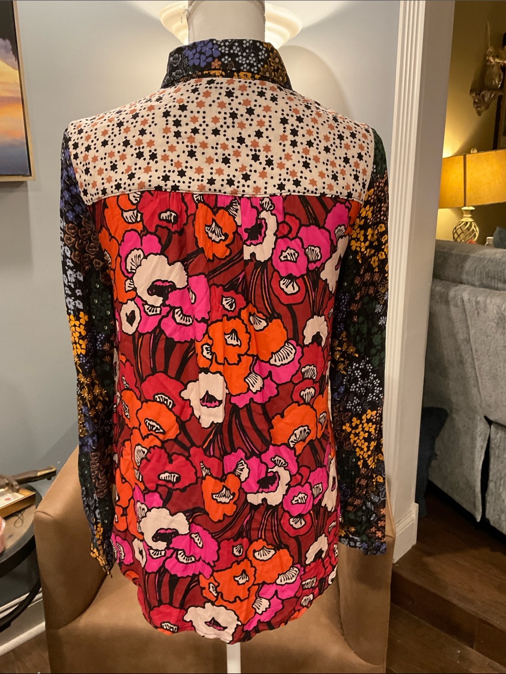 Anthropologie Maeve The Paz Abstract Blouse Sz XS MSRP $118 - Picture 5 of 9